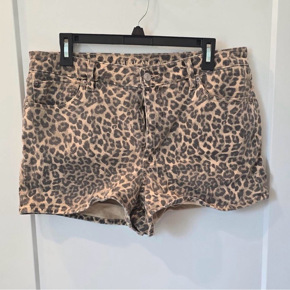 American Eagle Outfitters Leopard Print Jean Shorts